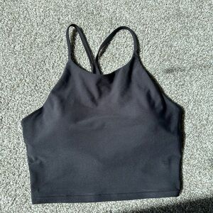 Black athletic cropped tank top